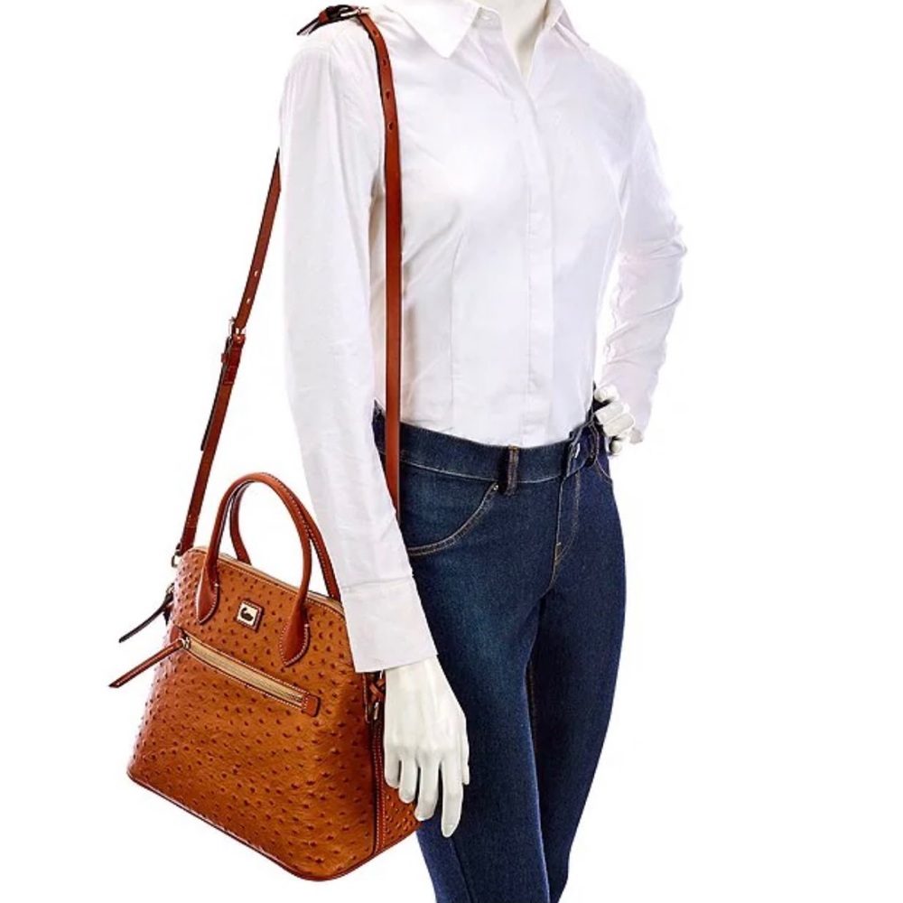 NEW! Dooney&Bourke Caramel Ostrich Large Domed - Picture 7 of 9